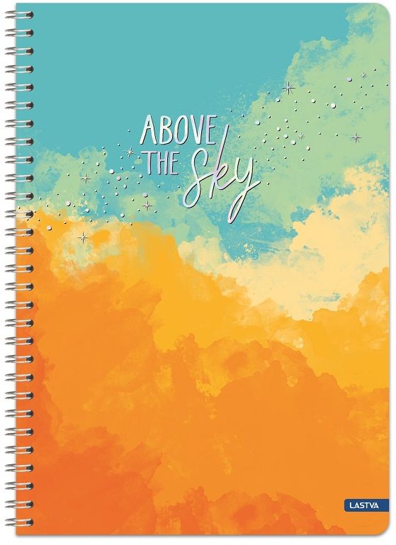 Caiet Lastva Sky - A4, 100 foi, randuri late, spirala, sortiment