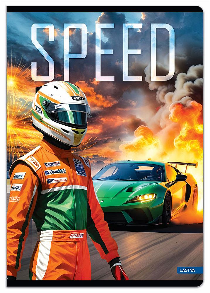Caiet Lastva Speed - A5, 52 de coli, rânduri late, sortiment