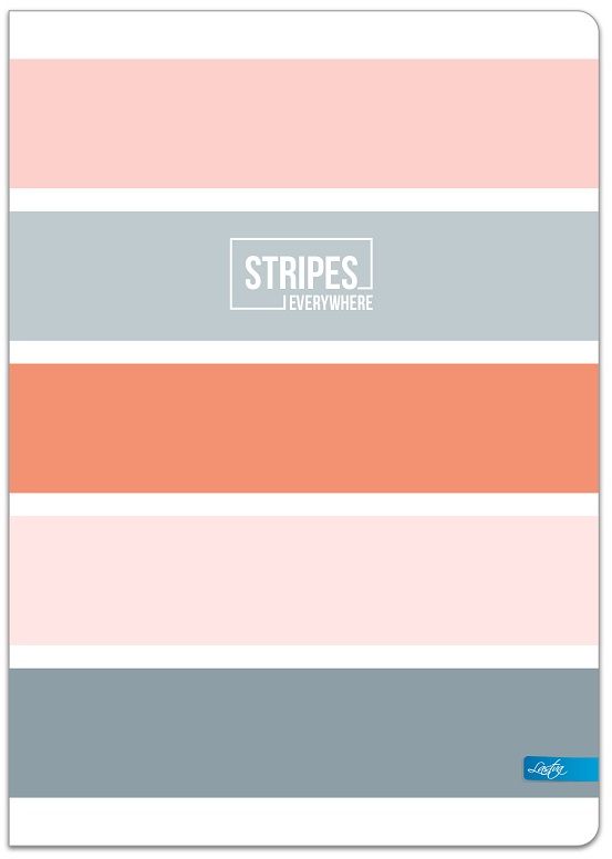 Caiet Lastva Stripes - A4, 96 foi, randuri largi, cu 2 campuri, sortiment
