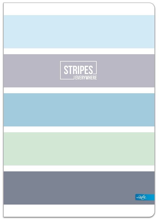 Carnet Lastva Stripes - A5, 96 de foi, randuri late, cu 2 campuri, sortiment