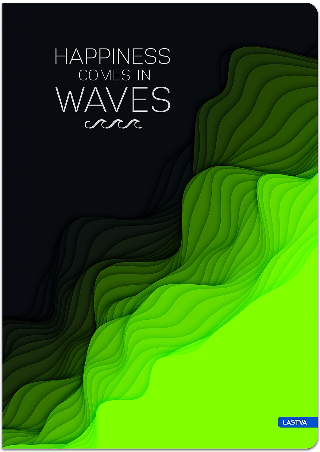 Caiet Lastva - Waves, A4, 96 de coli,  rânduri late, sortiment