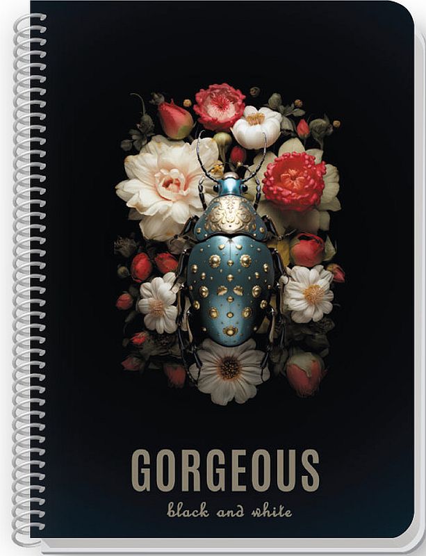 Caiet spiralat Black&White Gorgeous - A4, 80 foi, sortiment