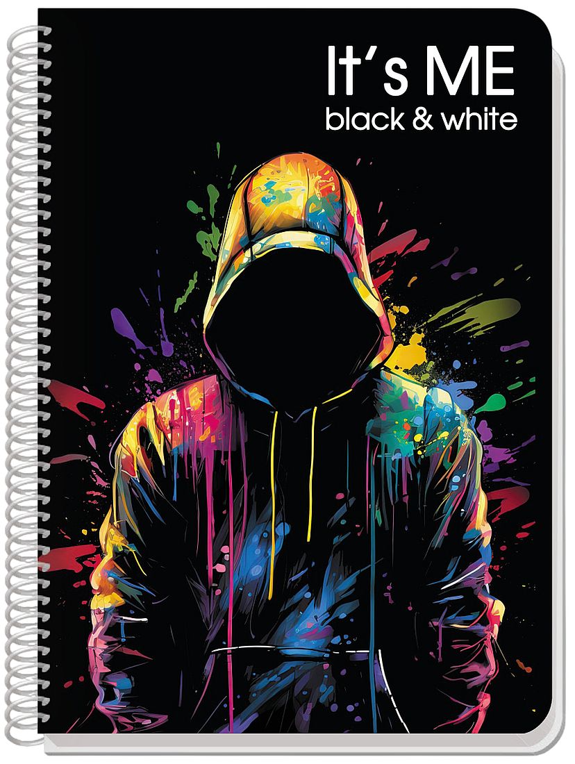 Caiet  spiralat  Black&amp;White It's Me - B5, 80 coli, sortiment