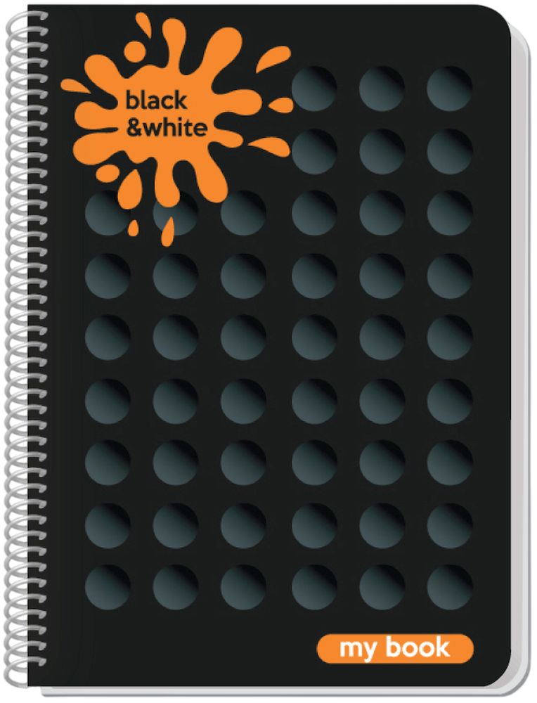 Caiet spiralat Black&White My Book - A5, 80 foi, sortiment