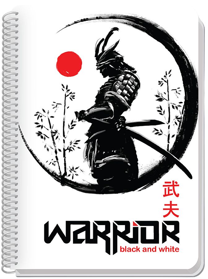 Caiet cu spirală Black&amp;White Warrior - B5, 105 de coli, sortiment