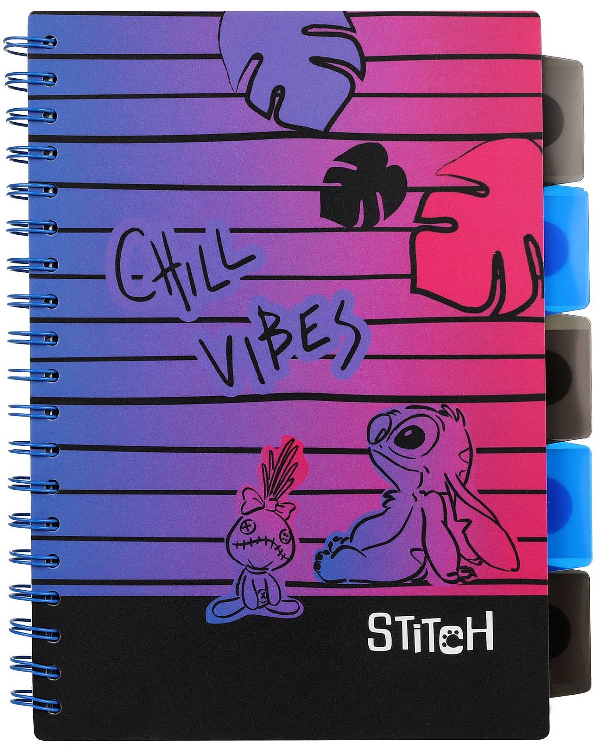 Caiet cu spirală Cool Pack Stitch - Chill Vibes, B5, 100 foi, pătrate