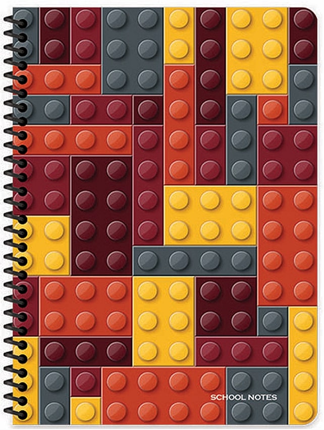 Caiet cu spirală Keskin Color Blocks - 80 foi, rânduri largi, sortiment