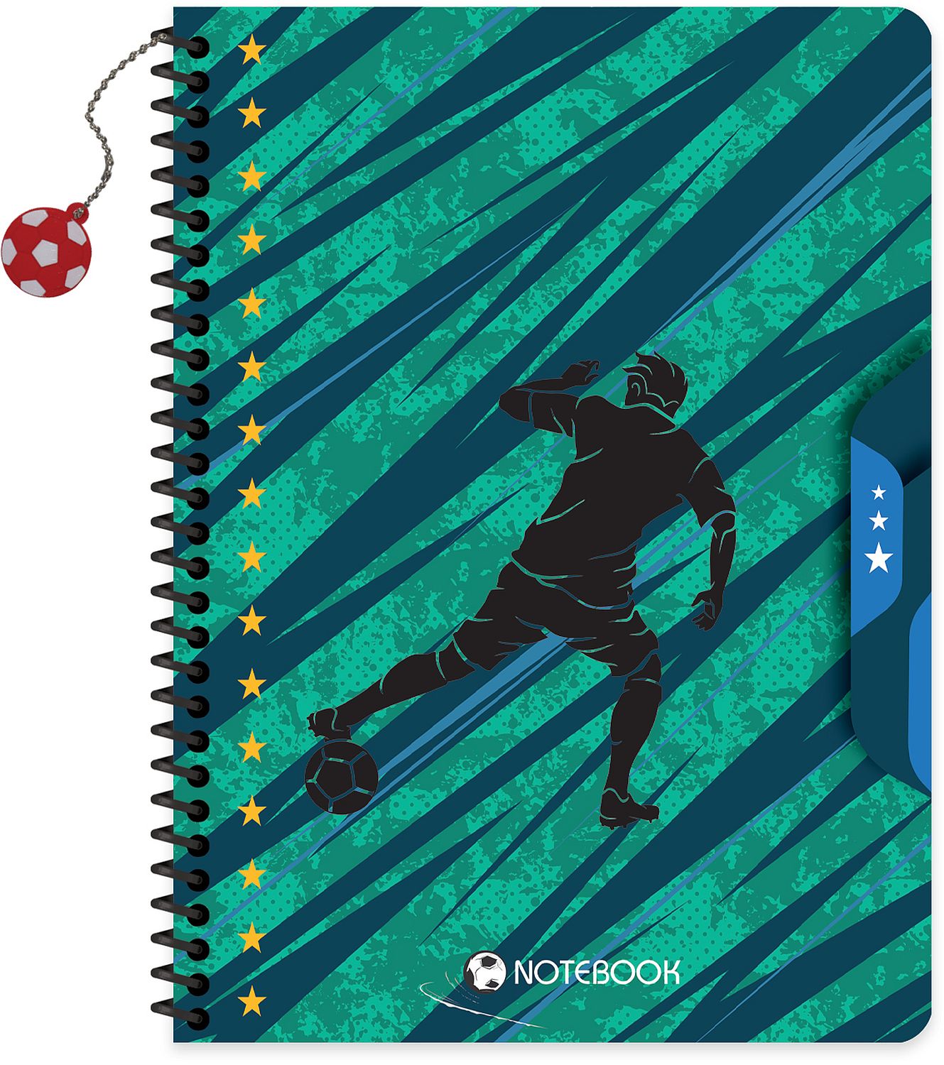 Caiet cu spirală Keskin Color Football - B5, 80 file, sortiment