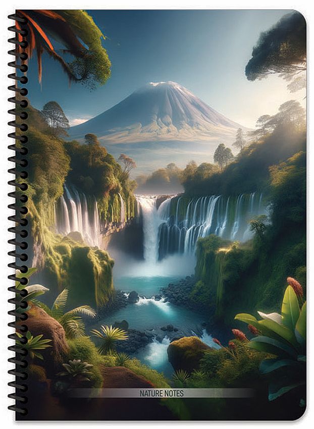 Caiet cu spirală Keskin Color Nature - A4, 80 foi, rânduri largi, sortiment
