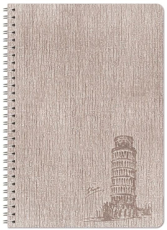 Caiet cu spirală Lastva Landmark - A5, 80 foi, randuri largi, sortiment