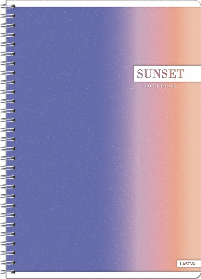 Caiet cu spirală Lastva - Sunset, A4, 60 de coli, rânduri late, sortiment