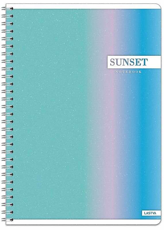 Caiet cu spirală Lastva - Sunset, A5, 60 de coli, rânduri late, sortiment