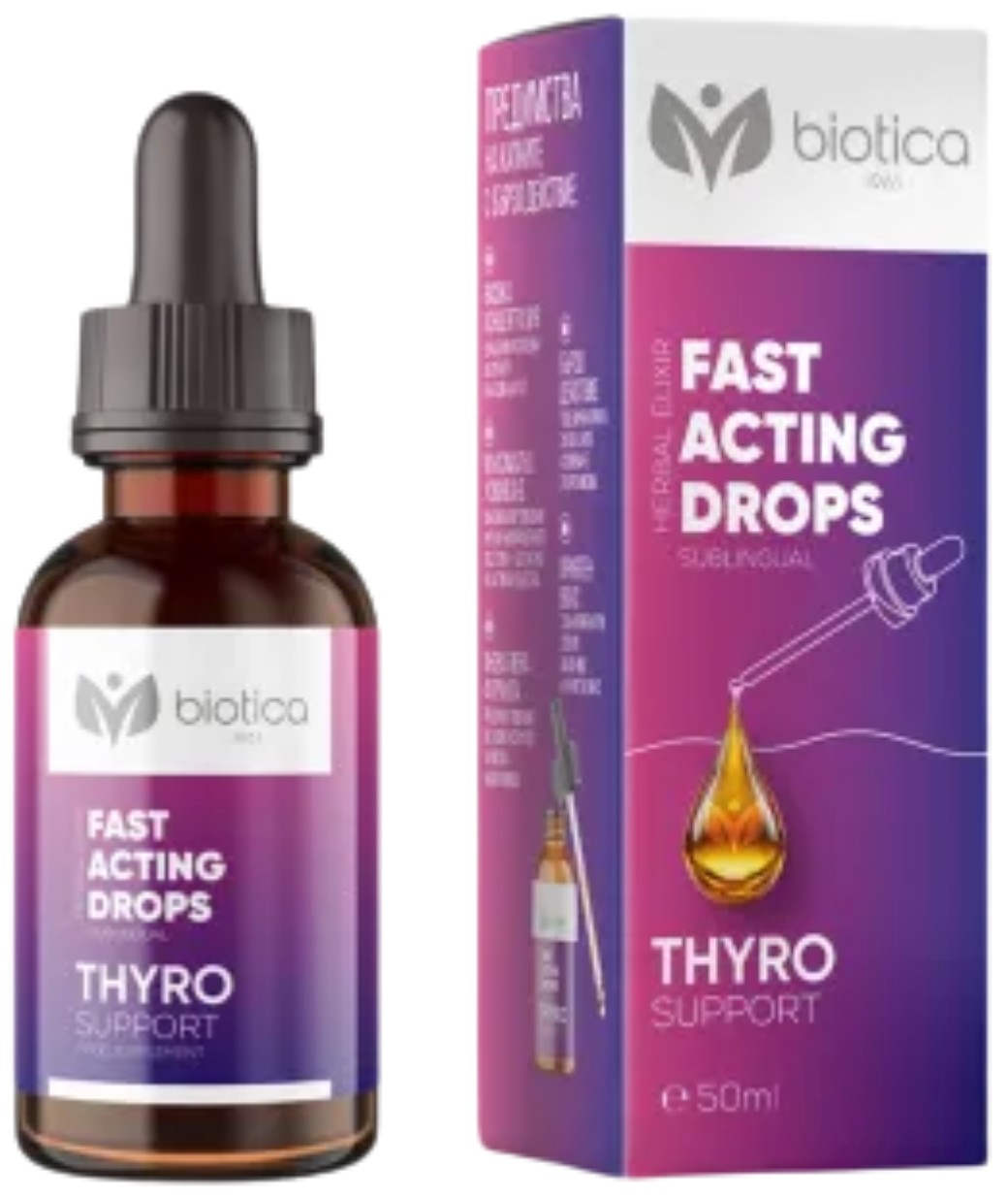 Picături sublinguale Thyro Support, 50 ml, Biotica 1961