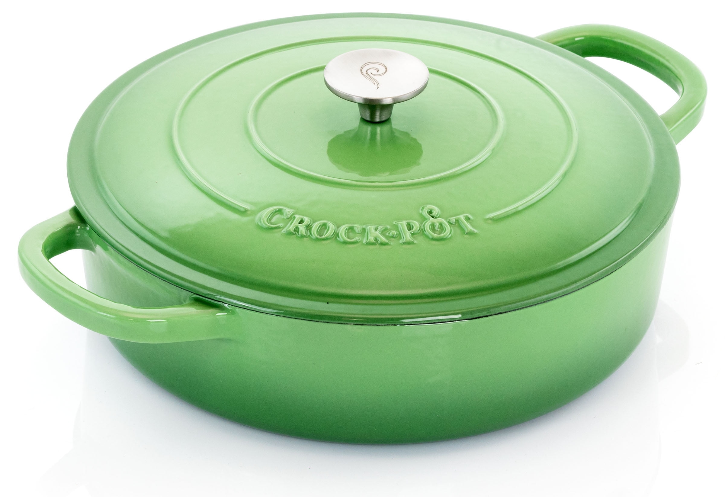 Tigaie pentru înăbușit cu capac Crock-Pot – Artisan, 30 cm, fontă, verde