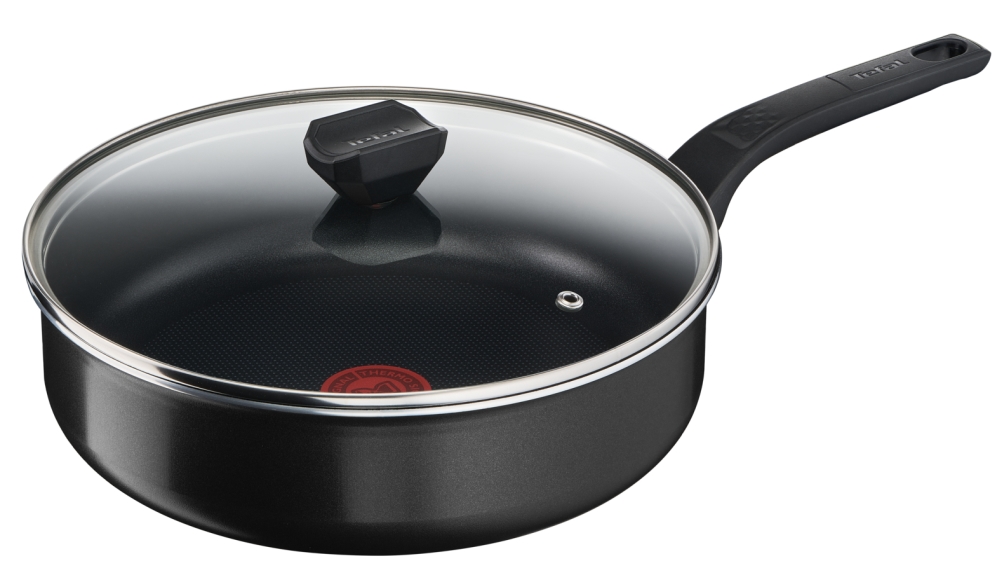 Tigaie cu capac Tefal - Simply Clean B5673253, 24 cm, negru