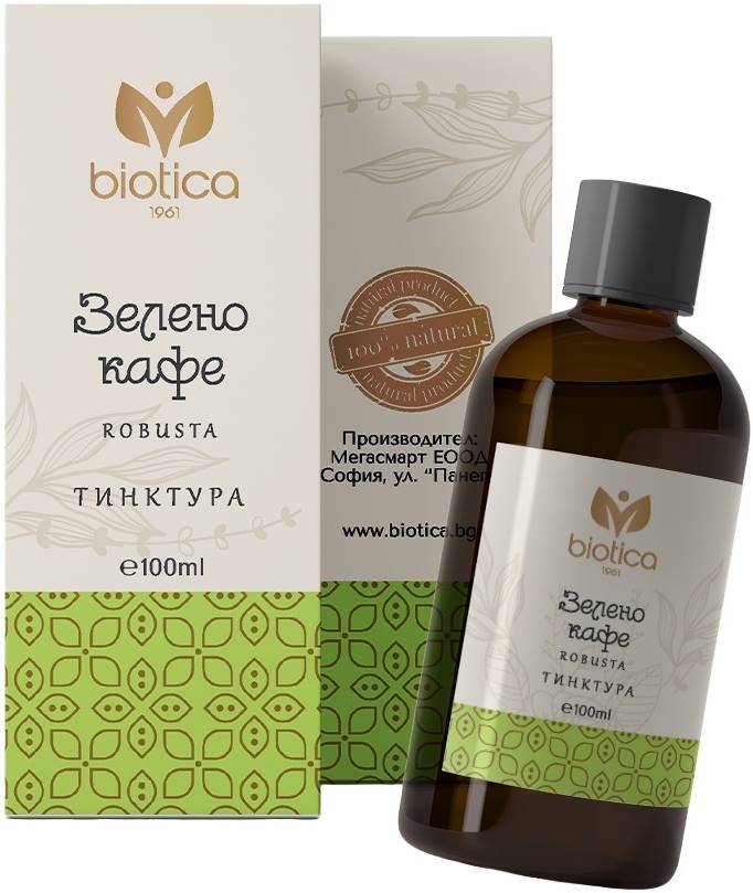 Tinctură de cafea verde, 100 ml, Biotica 1961