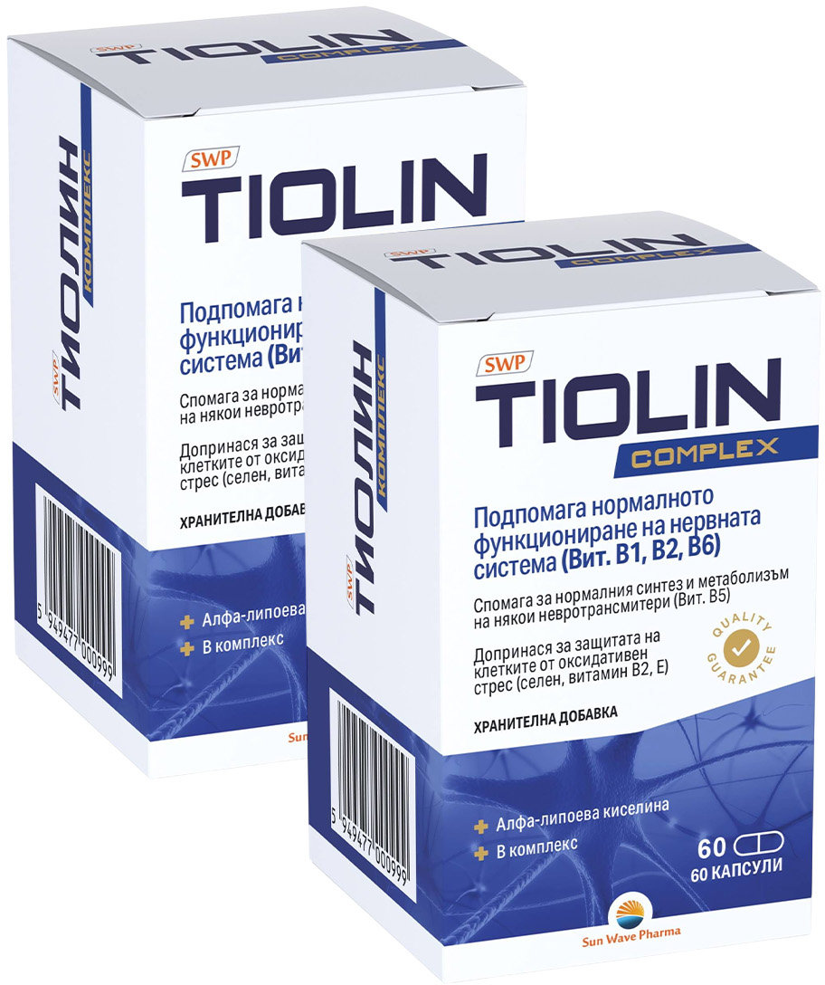 Tiolin Complex pentru sistemul nervos periferic, 2 x 60 capsule, Sun Wave Pharma