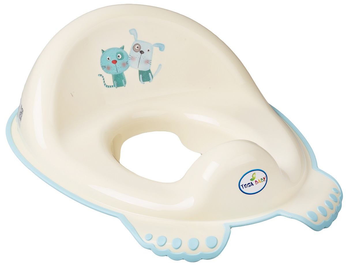 Scaun de toaletă anatomic Tega Baby - Dog & Kitten, galben