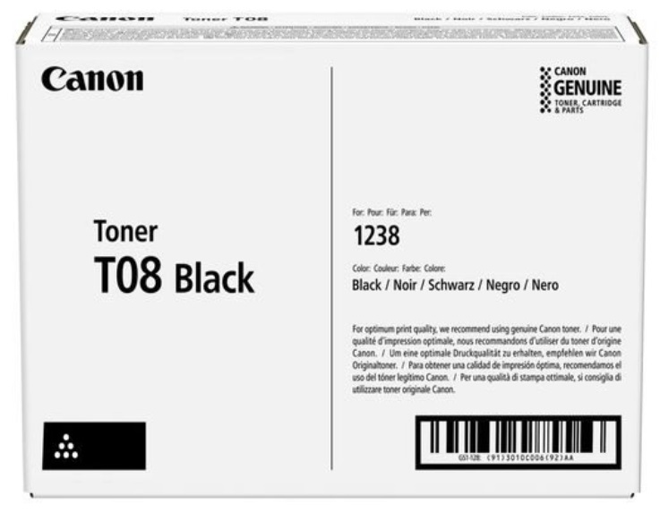 Cartuș toner  Canon - T08, pentru i-SENSYS X 1238 Series, negru