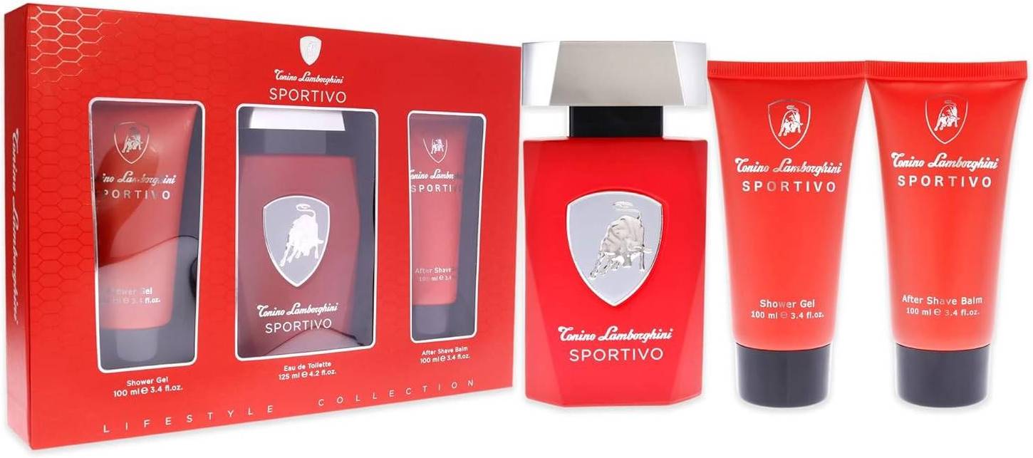 Tonino Lamborghini Set Sportivo - Apă de toaletă, gel de dus și aftershave, 125 + 2 х 100 ml