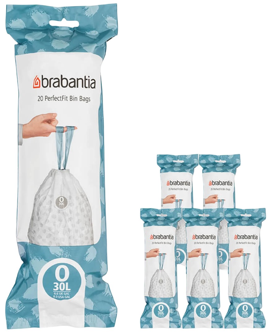 Sac de gunoi Brabantia - PerfectFit FlatBack+/Bo, mărimea O, 30 l, 120 buc, cutie