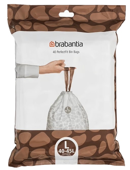 Sac de gunoi Brabantia - PerfectFit FlatBack+/Touch, mărimea L, 40 - 45 l, 40 buc