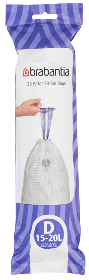 Sac de gunoi Brabantia - PerfectFit, mărimea D, 15-20 l, 20 buc