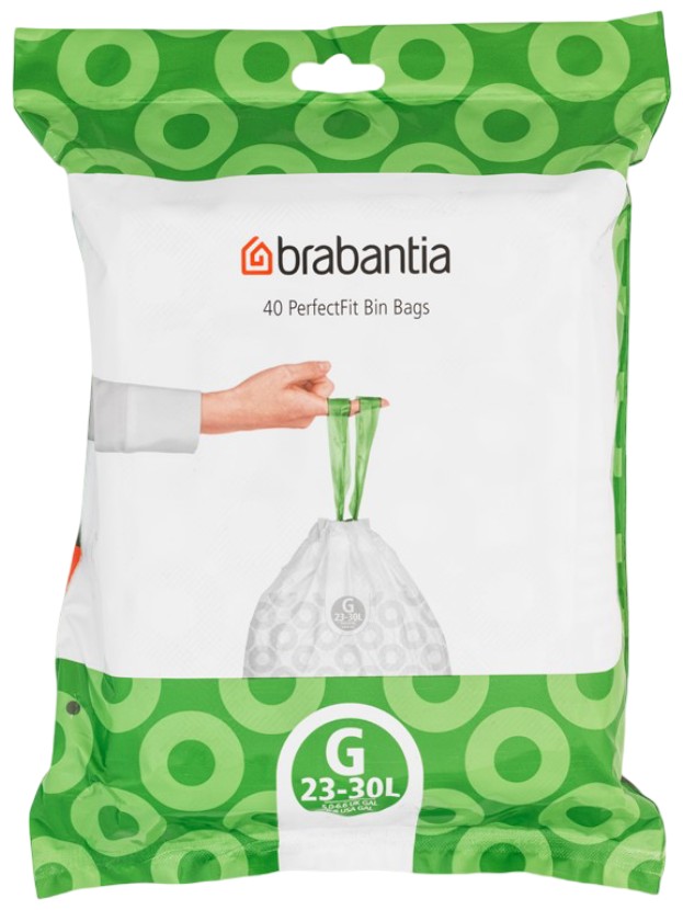 Saci de gunoi Brabantia - PerfectFit, mărimea G, 23-30 l, 40 bucăți