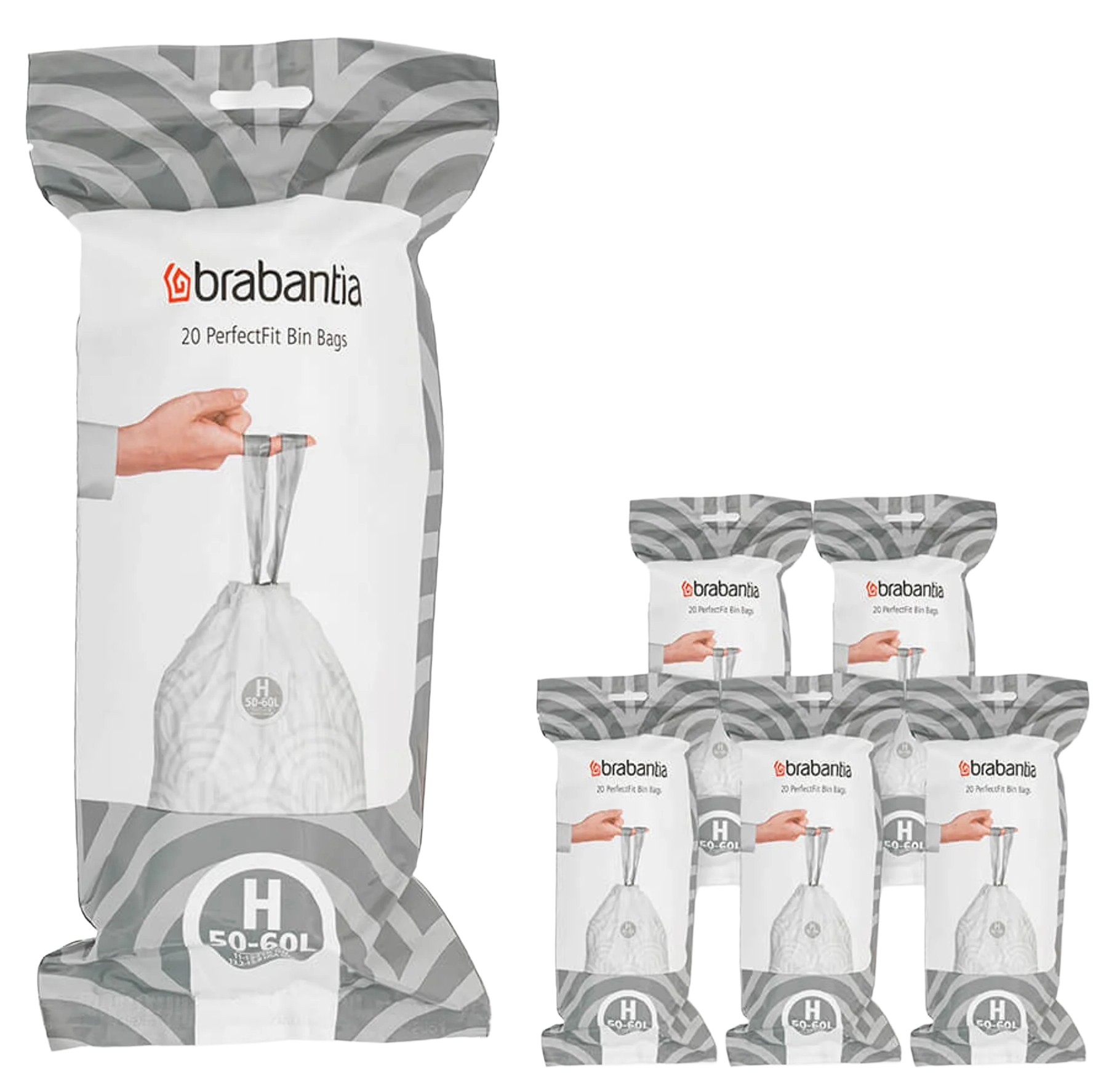 Sac de gunoi Brabantia - PerfectFit Touch/Push/Big Bin, mărimea H, 50 - 60 l, 120 buc