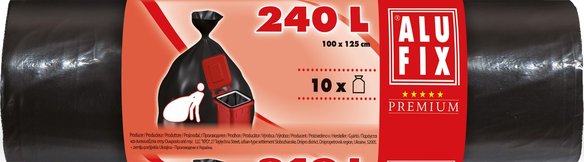 Saci de gunoi ALUFIX - 240 l, 10 buc.