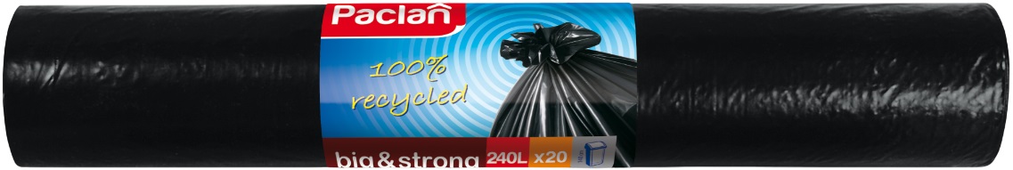 Saci de gunoi  Paclan - Strong, 240 l, 20 buc., negre