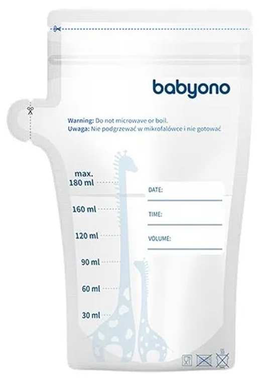 Pungi pentru depozitarea laptelui BabyOno - 1084, 180 ml, 30 bucăți