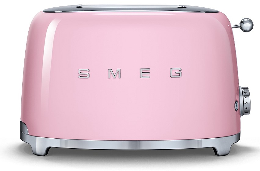 Toaster Smeg - TSF01PKEU, 950W, 6 viteze, roz