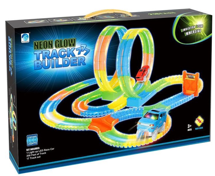 Raya Toys - Neon Glow Transforming Track cu mașină strălucitoare