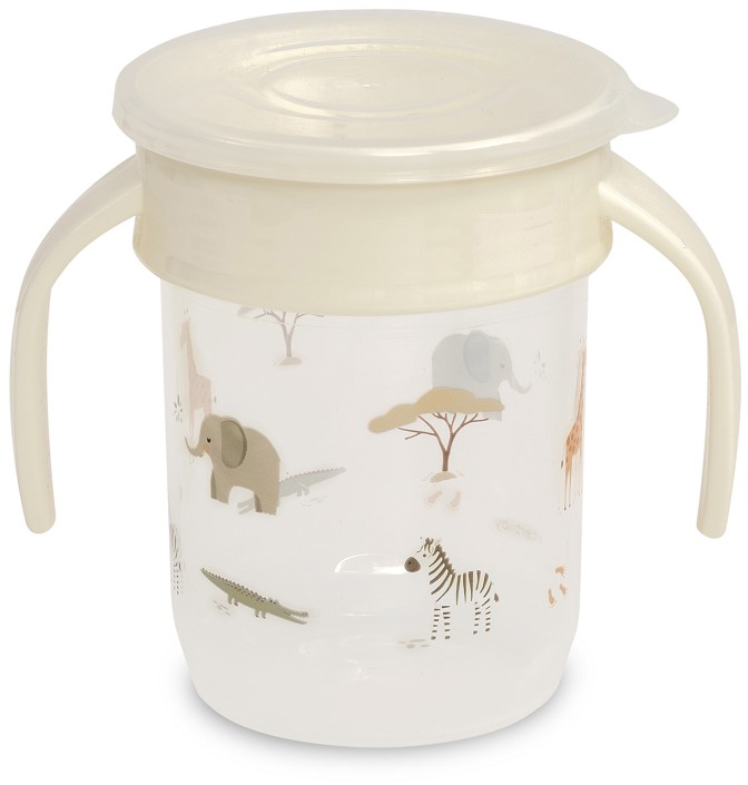 Cana de antrenament Interbaby - Jirafa Savanna, 360°, 240 ml, bej
