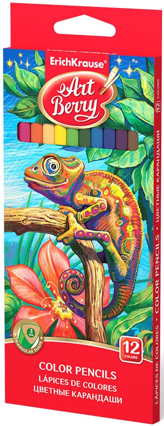 Erich Krause Art Berry Creioane colorate triunghiulare - 12 culori