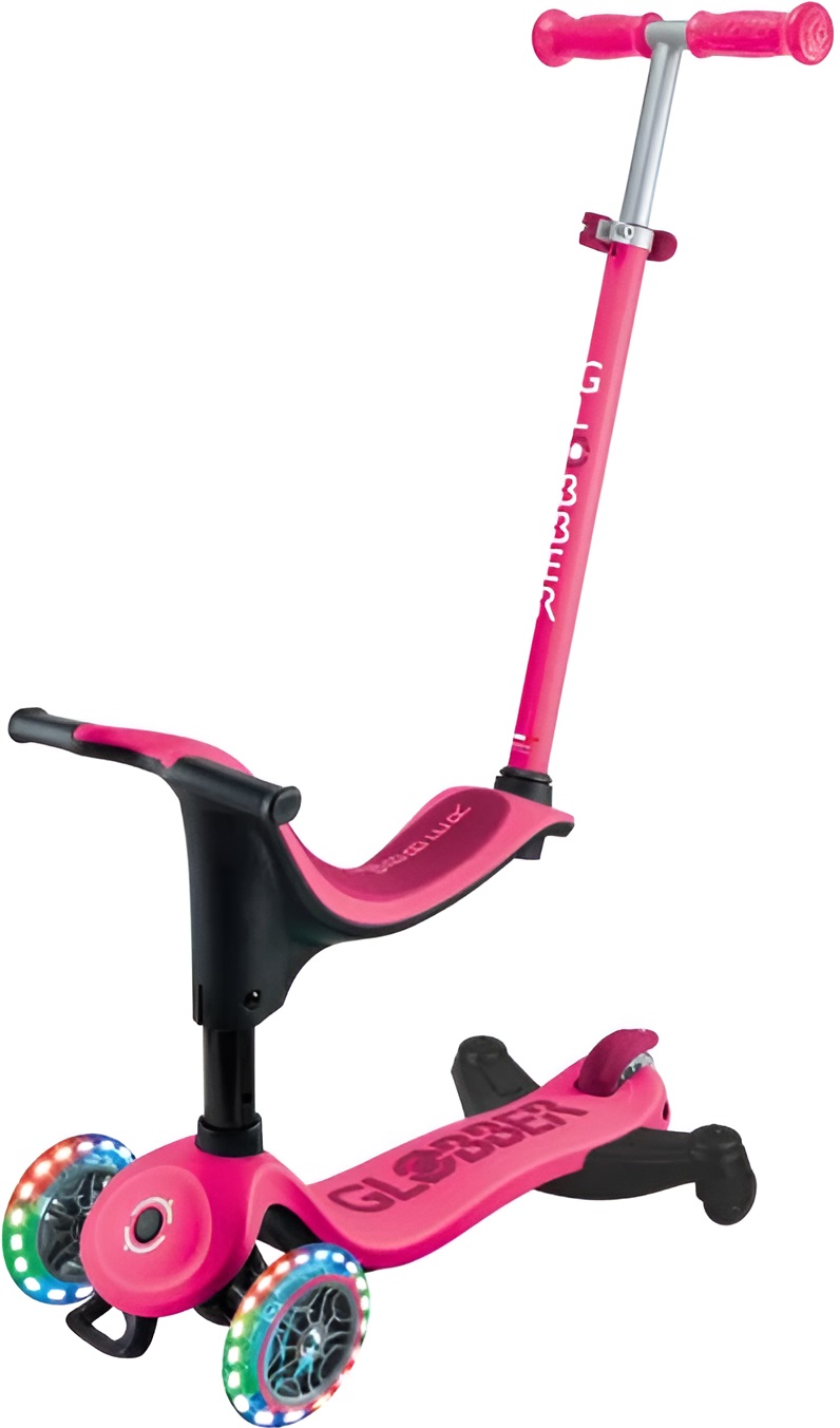 Trotineta 4 in 1 Globber - Go Up Sporty Lights 360°, roz