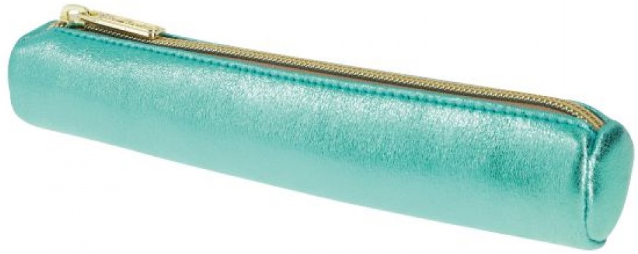Penar Tip Etui, Rotund Mini Metalic Turquoise - imagine 2