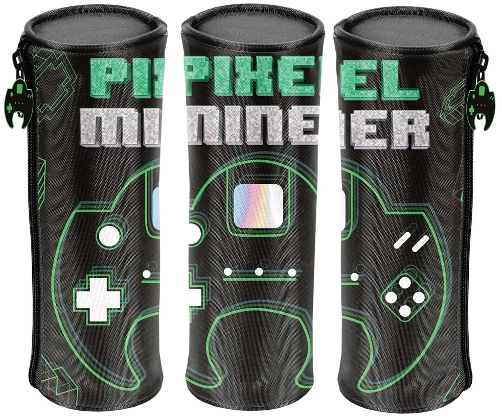 Penar școlar cilindric Paso Pixel Miner - Cu 1 fermoar