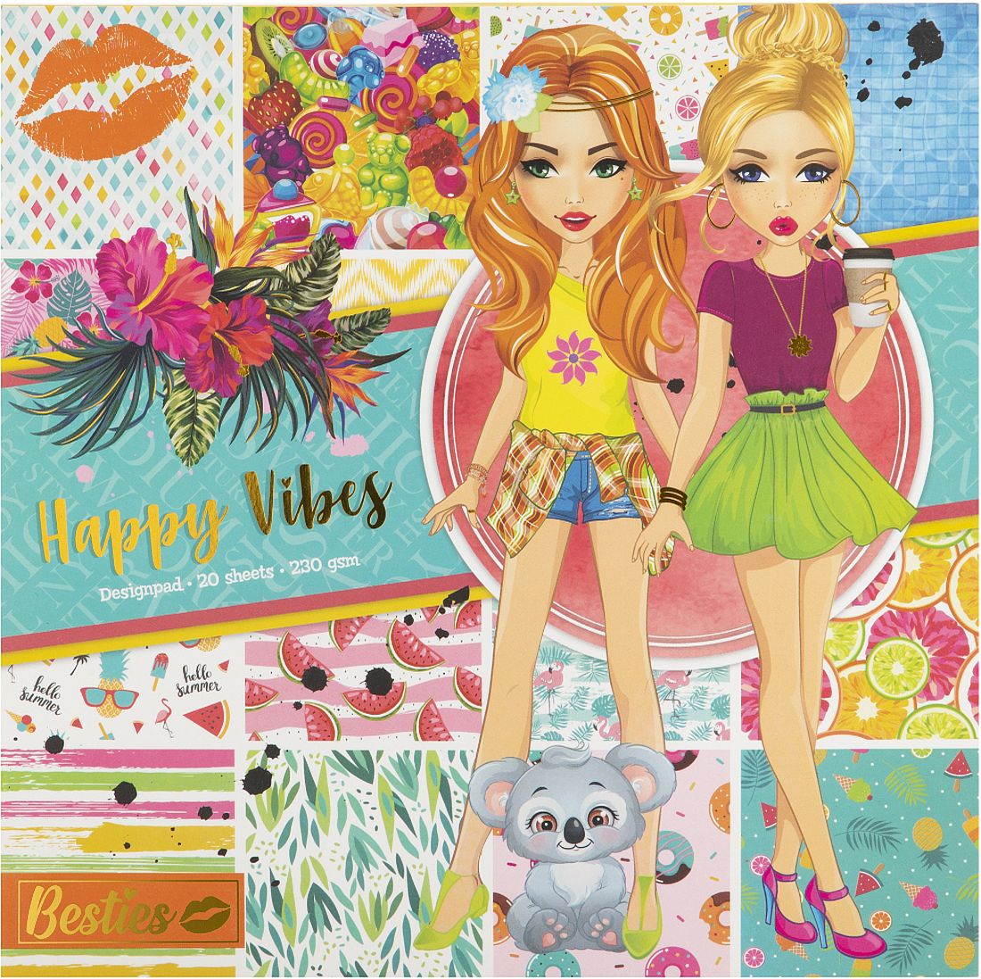 Hârtie colorată  Moxy Besties - Happy Vibes, 20 coli