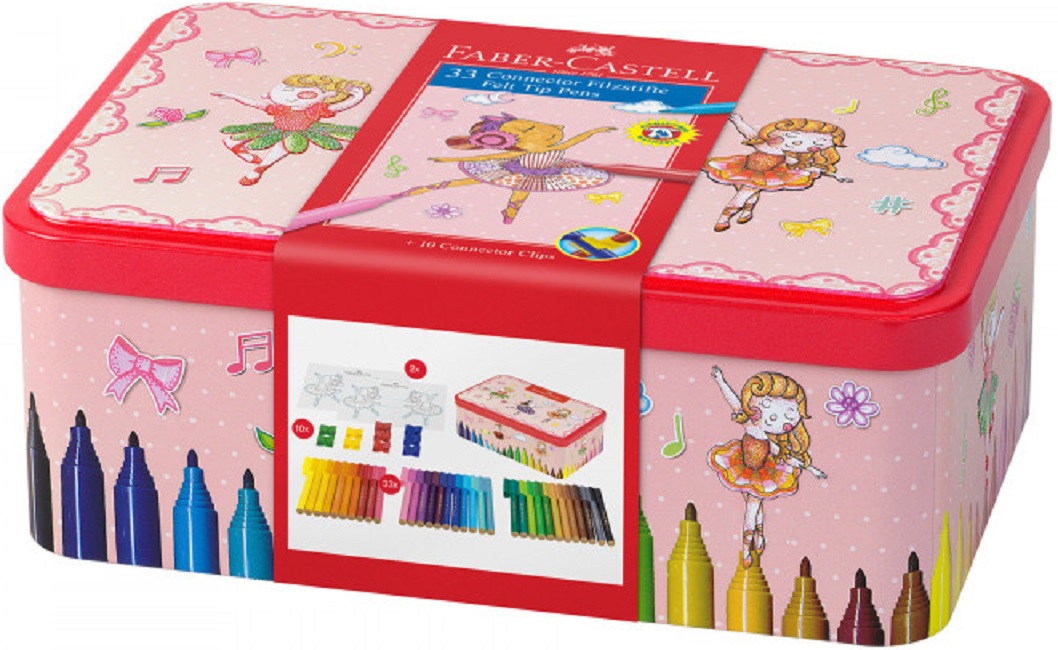 Carioci colorate Faber-Castell Connector - Balerina, 33 de culori
