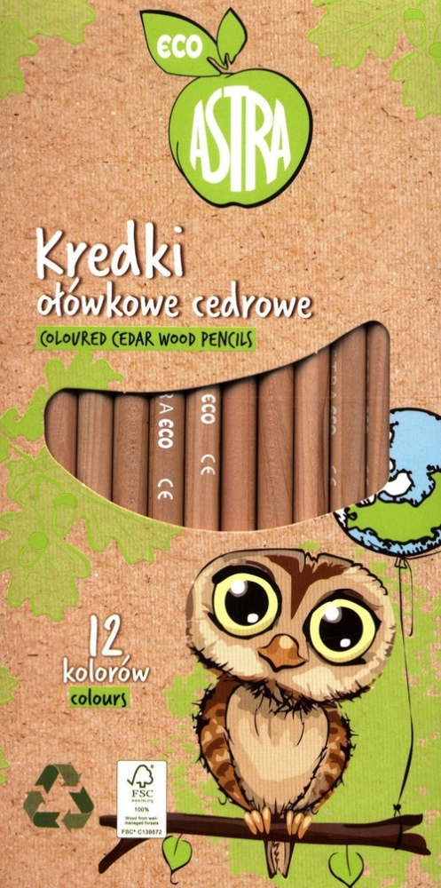 Creioane de culoare Astra Eco - 12 culori