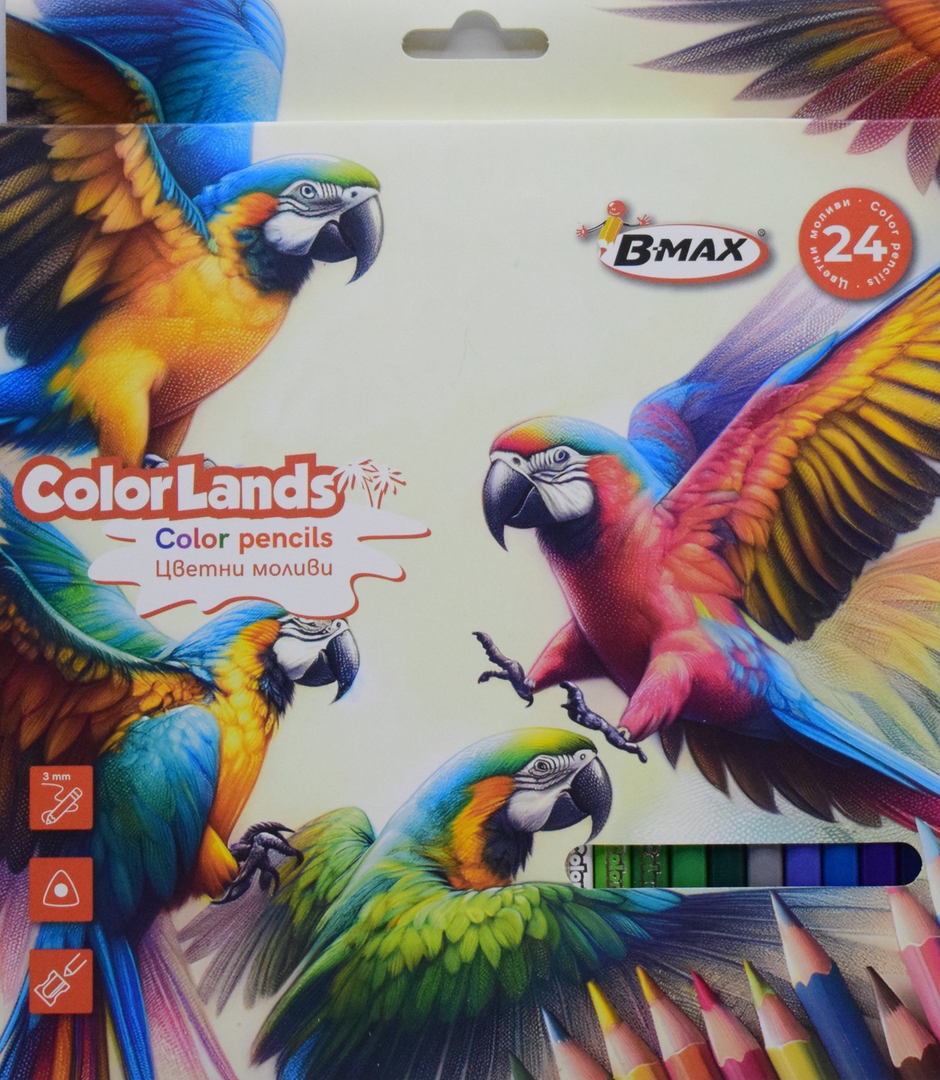 Set de creioane colorate B-Max Color Land - 24 culori