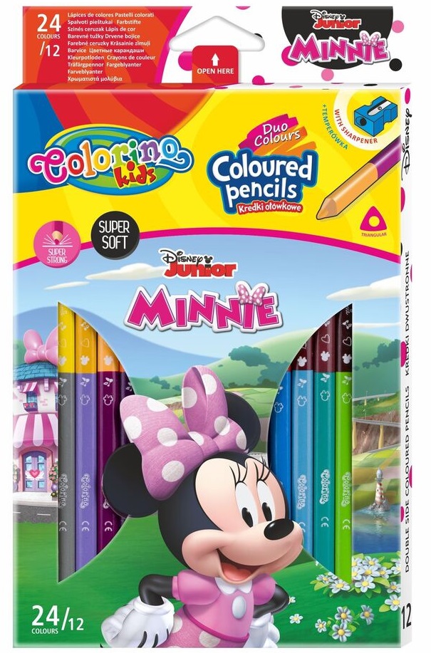 Creioane colorate Colorino Disney Junior Minnie  24 culori (cu ascutitoare)