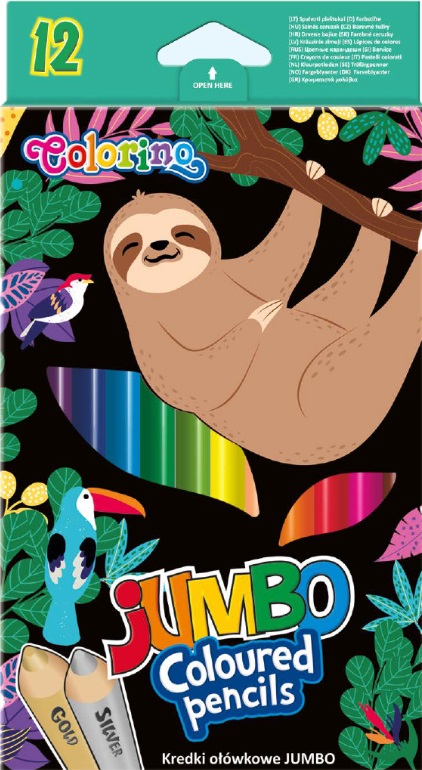 Creioane colorate Colorino - Jumbo Wildkid, 12 culori
