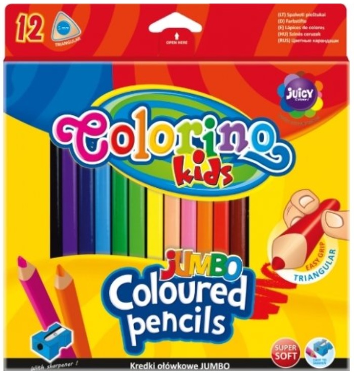 Creioane colorate Colorino Kids - Jumbo, 12 culori