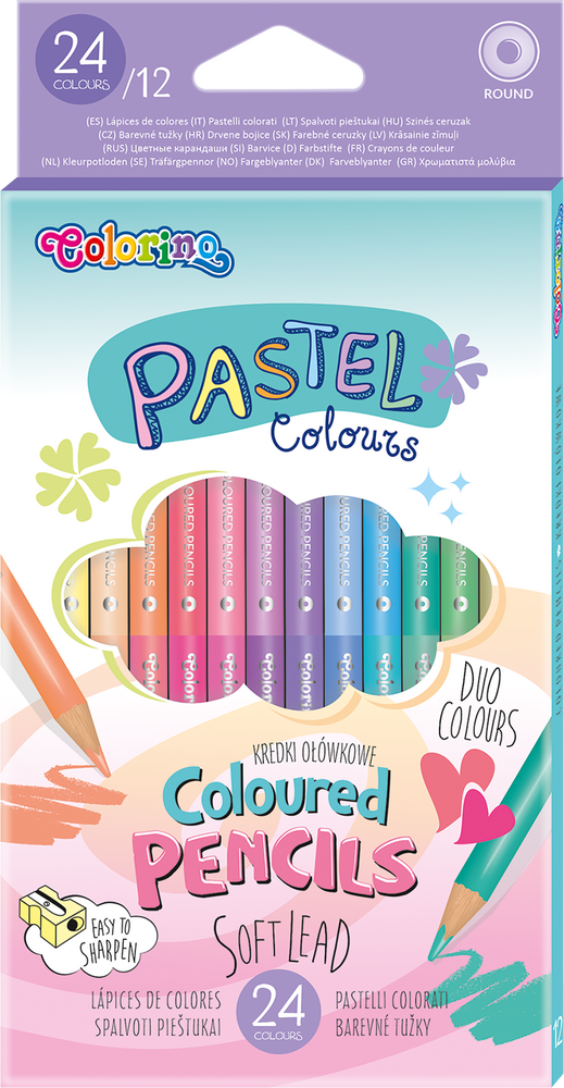 Creioane coloratev Colorino Pastel - 12 culori