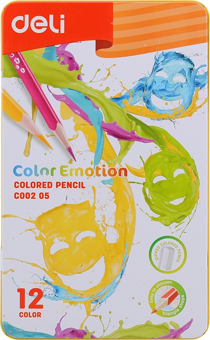 Creioane colorate Deli Color Emotion - EC00205 12 culori, la cutie