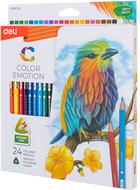 Creioane colorate 24 culori color emotion Deli Creioane colorate 24 culori color emotion Deli - imagine 2