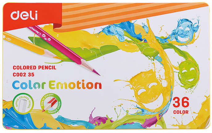 Creioane colorate Deli Color Emotion - EC00235, 36 culori, la cutie